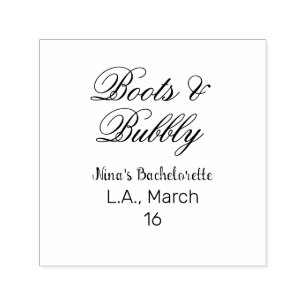 Junggesellinnenabschied Name Boots & Bubble lila O Permastempel