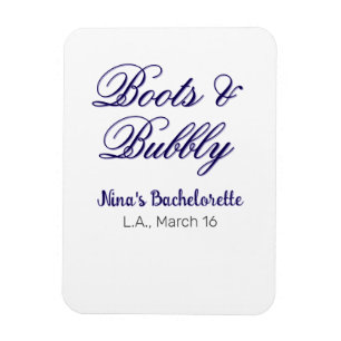 Junggesellinnenabschied-Name Boots & Bubble lilaor Magnet
