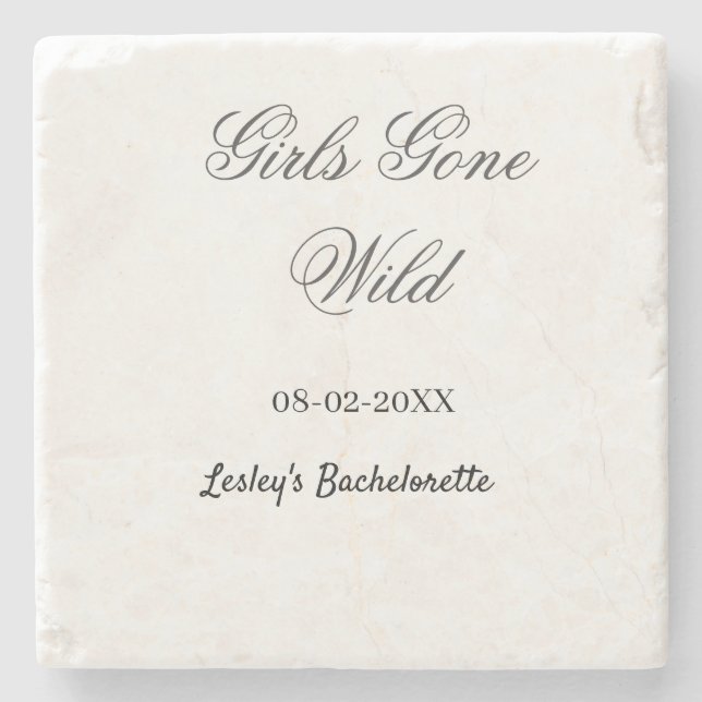 Junggesellinnenabschied Name Datum Braut Girls Gon Steinuntersetzer (Vorderseite)