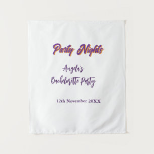 Junggesellinnenabschied Name Datum lila Partynächt Wandteppich