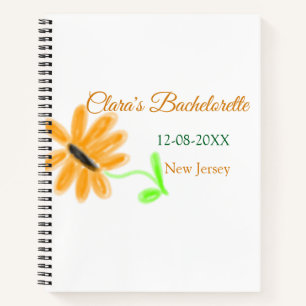 Junggesellinnenabschied Name Datum Ort Sonnenblume Notizbuch