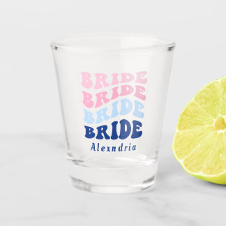 Junggesellinnenabschied Name der Braut Schnapsglas