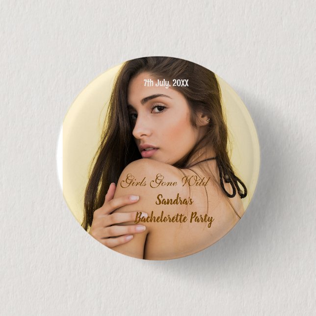 Junggesellinnenabschied Name Foto whit Button (Vorderseite)