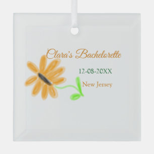 Junggesellinnenabschied Namen Datum Ort Sonnenblum Ornament Aus Glas