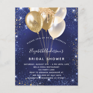Junggesellinnenabschied navyblaue goldene Ballons Flyer