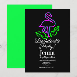 Junggesellinnenabschied Neon Flamingo Tropische Ho Einladung