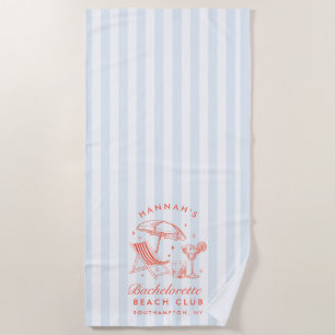Junggesellinnenabschied Orange & Blau Modernes Str Strandtuch