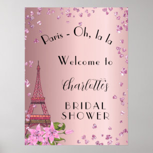Junggesellinnenabschied Paris rosafarbenem Eiffelt Poster