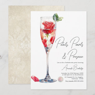 Junggesellinnenabschied Petals, Pearls & Prosecco Einladung