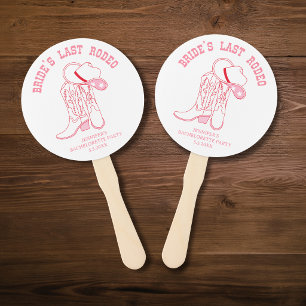 Junggesellinnenabschied Pink Bride's Last Rodeo Co Fächer