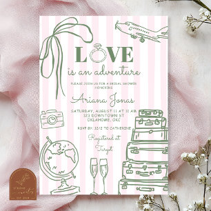 Junggesellinnenabschied Pink Stripe Love is an Adv Einladung
