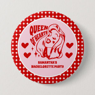 Junggesellinnenabschied Queen of Hearts Button