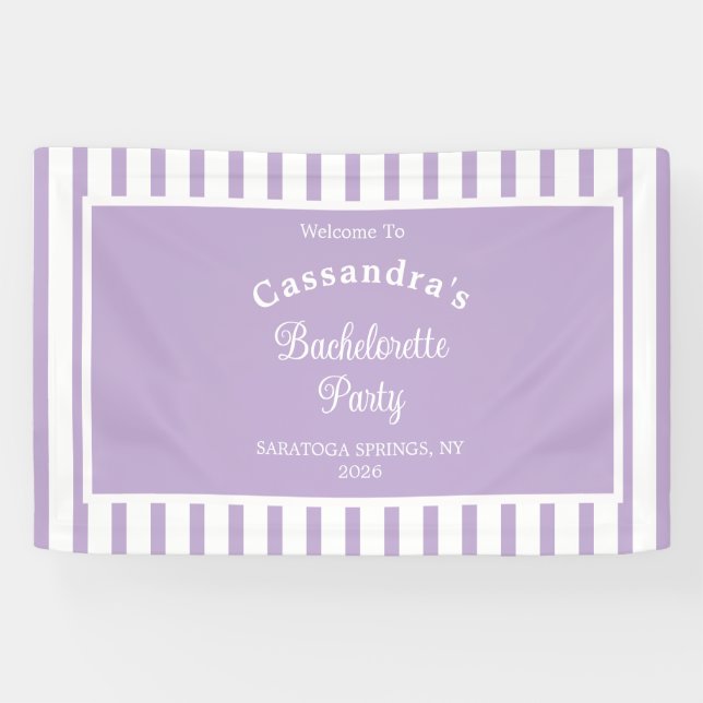 Junggesellinnenabschied Retro Moderne Helllila Ele Banner (Horizontal)