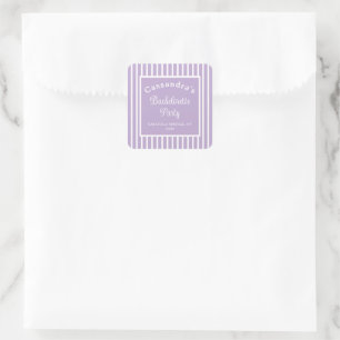 Junggesellinnenabschied Retro Moderne LightPurple Quadratischer Aufkleber