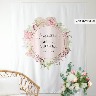 Junggesellinnenabschied Rosa Florales Fotobackdrop Wandteppich