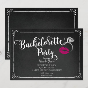 Junggesellinnenabschied Rosa Lippen Hochzeitseinla Einladung