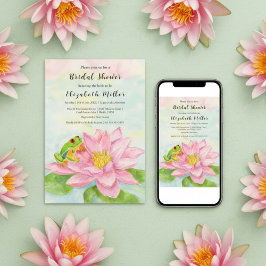 Junggesellinnenabschied Rosa Seerose & Laubfrosch Einladung