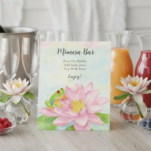 Junggesellinnenabschied Rosa Seerose & Laubfrosch Sockelschild