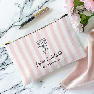 Junggesellinnenabschied Rosa Streifen Personalis Zubehörtasche