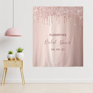 Junggesellinnenabschied rose-gold glitzer tropfen  wandteppich
