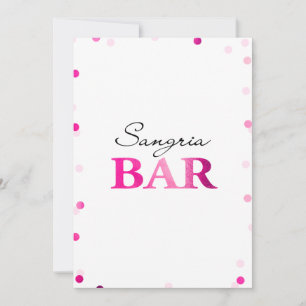Junggesellinnenabschied Sangria-Bar-Schild Magen Einladung