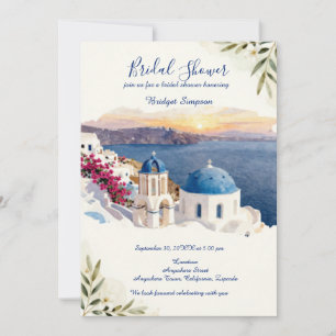 Junggesellinnenabschied Santorini Blue Destination Einladung