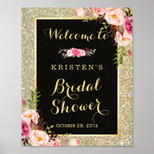 Junggesellinnenabschied-Schild Gold Glitter Funken Poster