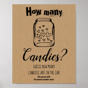 Junggesellinnenabschied-Spiel Wie viele Süßigkeite Poster