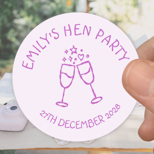 Junggesellinnenabschied Toast der Purple Hen Party Runder Aufkleber