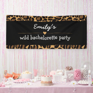 Junggesellinnenabschied Trendy Wilde Leopardenprin Banner