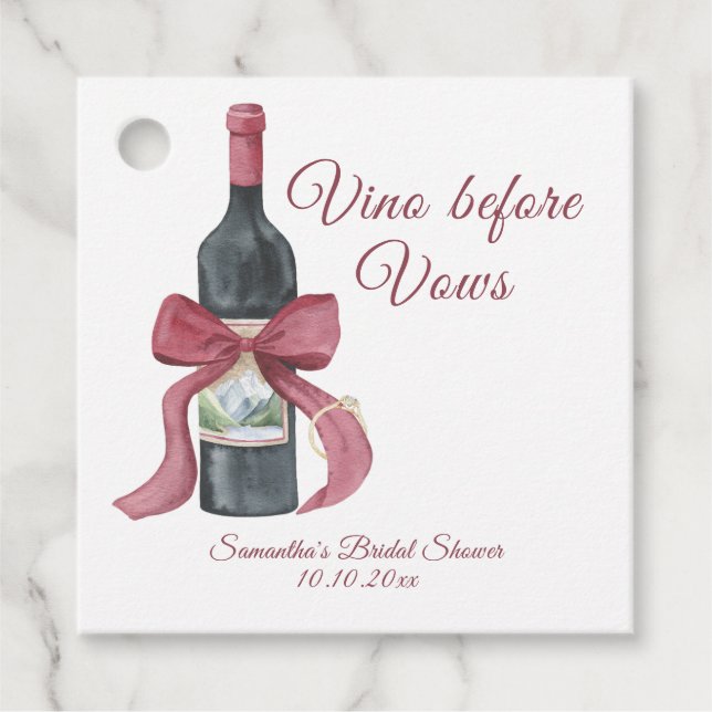 Junggesellinnenabschied Vino before vows Geschenkanhänger (Vorderseite)