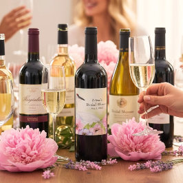 Junggesellinnenabschied Wachtelhalswindröschen  Weinetikett