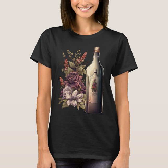 Junggesellinnenabschied Wein Braut Blumen Braut Br T-Shirt (Vorderseite)