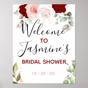Junggesellinnenabschied-Willkommensschild, Rot, Bl Poster
