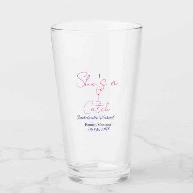 Junggesellinnenabschied Wochenende Champagnerflasc Glas (Vorderseite)