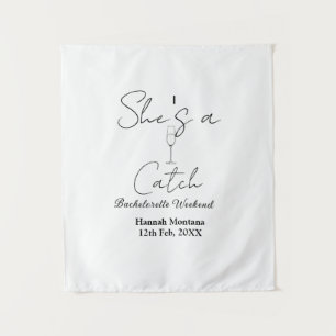 Junggesellinnenabschied Wochenende Champagnerflasc Wandteppich