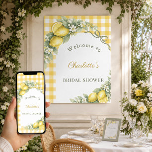 Junggesellinnenabschied Zitronen Gingham-Schleife Poster
