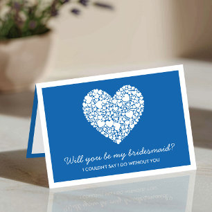 Junggesellinnenabschiede? Blue Heart Card Einladung