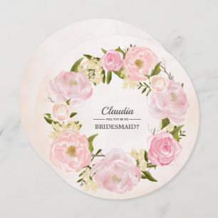 Junggesellinnenabschiede? Blush Pink Peony Wreath Einladung