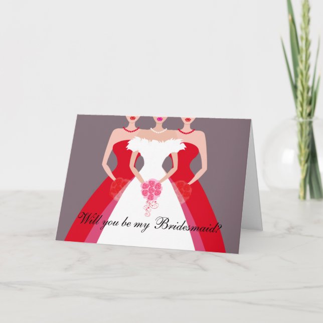 Junggesellinnenabschiede? Brautparty (rot) Einladung (Vorderseite)