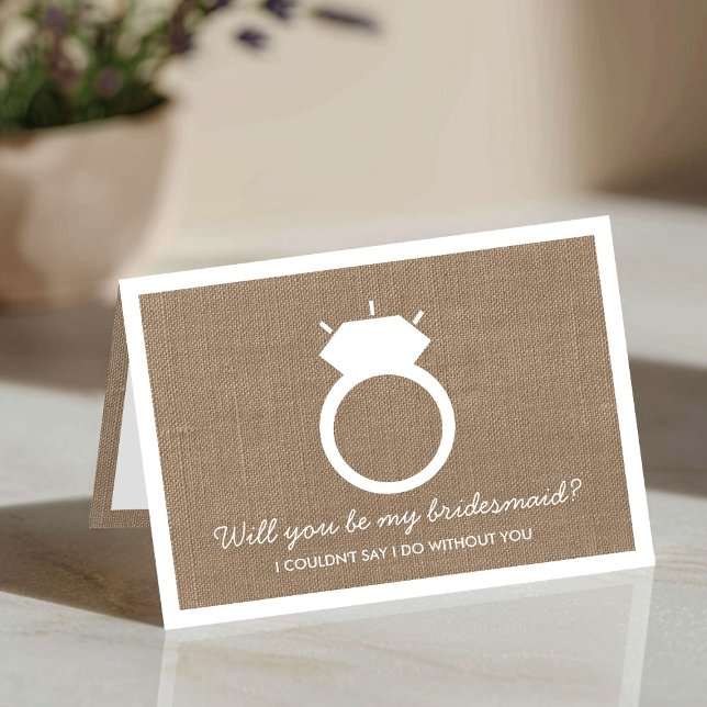 Junggesellinnenabschiede? Burlap Ring Card Einladung (Von Creator hochgeladen)