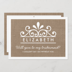 Junggesellinnenabschiede? Burlap Tiara Card Einladung