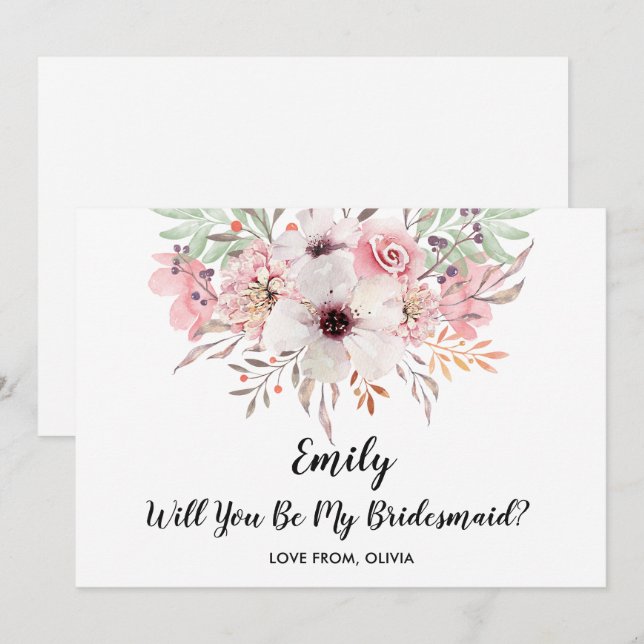 Junggesellinnenabschiede? Chic Floral Card Einladung (Vorne/Hinten)