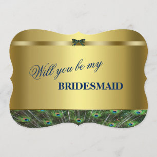 Junggesellinnenabschiede? Custom Golden Peacock Einladung