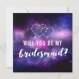 Junggesellinnenabschiede? Galaxy Wedding Hearts Einladung