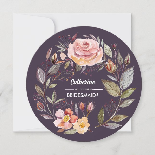 Junggesellinnenabschiede? Herbst-Blume Einladung (Vorderseite)