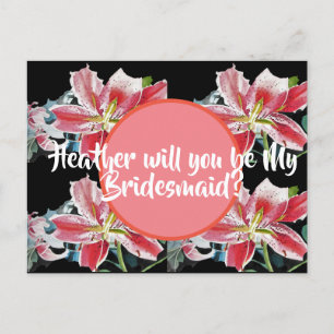 Junggesellinnenabschiede? Lily floral Postcard Postkarte