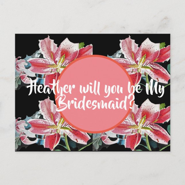 Junggesellinnenabschiede? Lily floral Postcard Postkarte (Vorderseite)