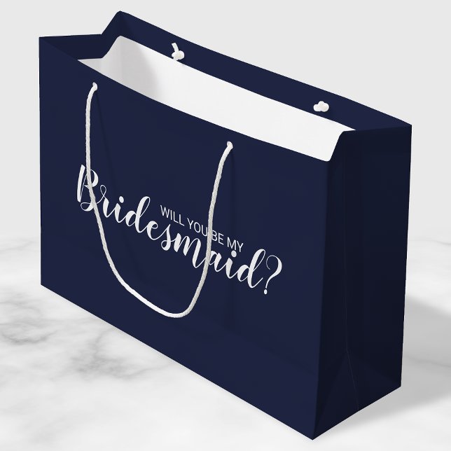 Junggesellinnenabschiede? Modern Script Navy Blue Große Geschenktüte (Von Creator hochgeladen)