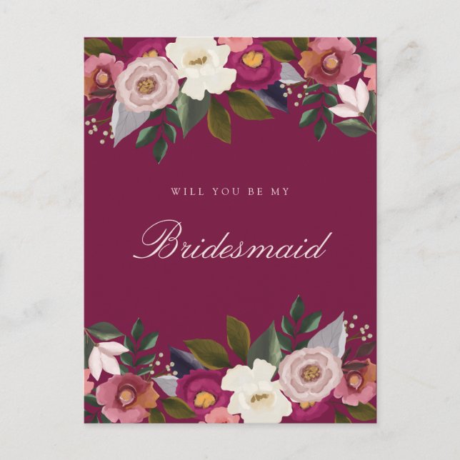 Junggesellinnenabschiede? Moody Floral Watercolor Postkarte (Vorderseite)